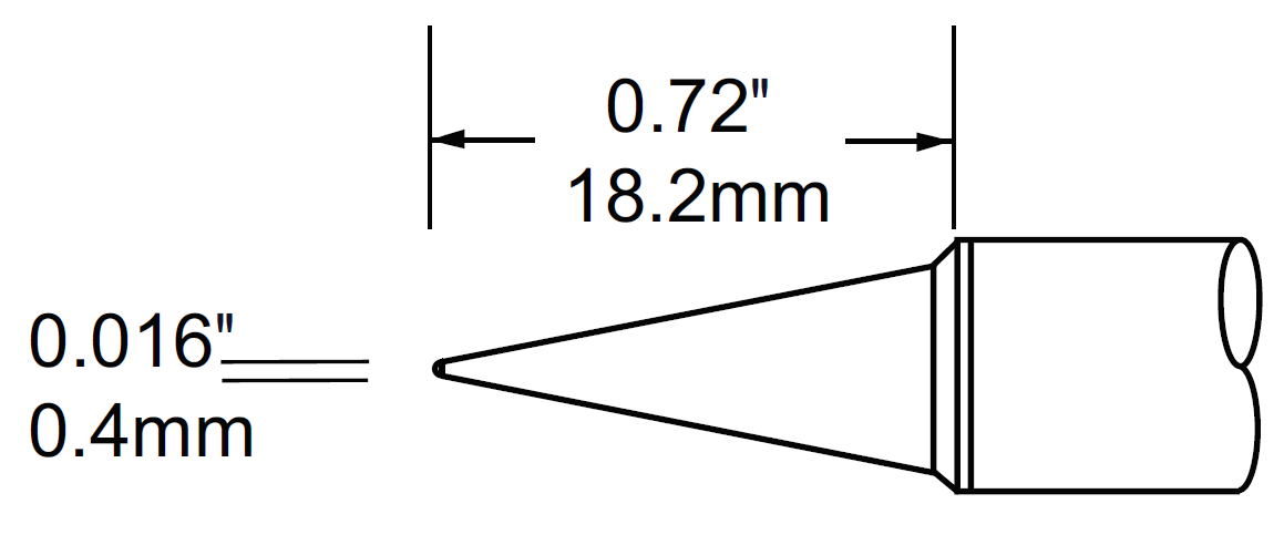 METCAL SFV-CN05A. Наконечник для PS900, конус удлиненный 0.4х18.2мм