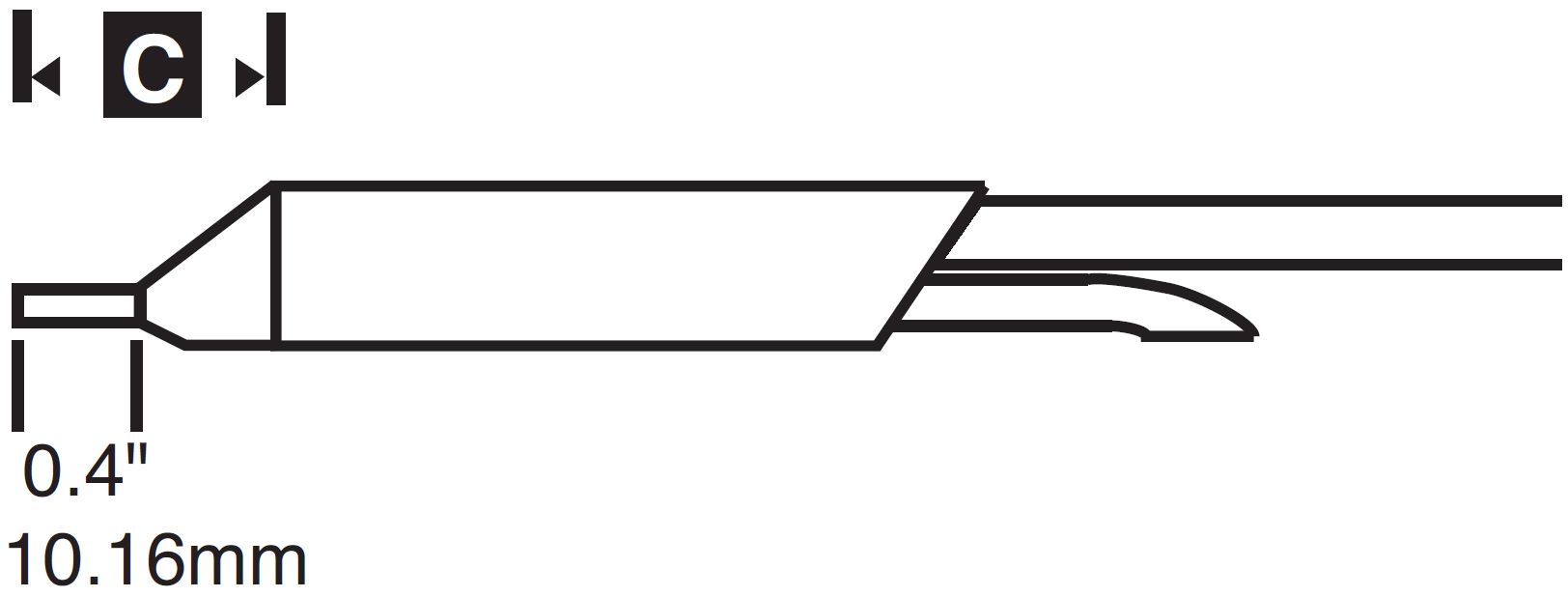 METCAL DSC-6CN0008A. Наконечник для CV/MX-DS, удлиненный, 0.76х1.68мм