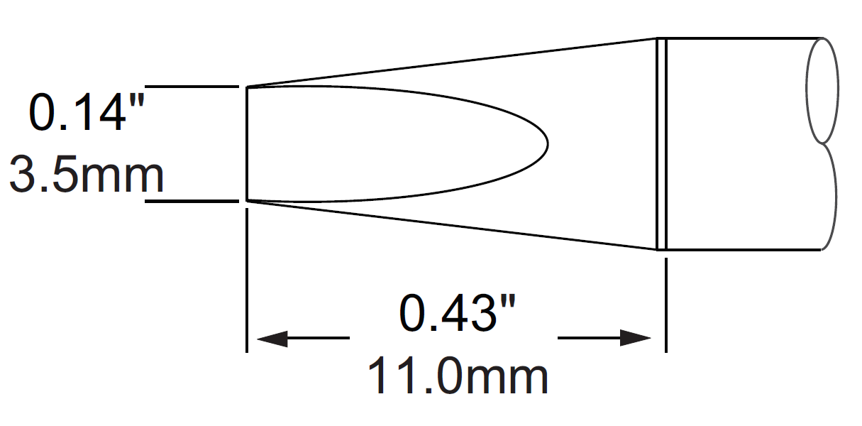 METCAL STP-CH35. Картридж-наконечник для MFR-H1, клин 3.5х11мм