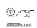 Atten T50-3.5SK. Картридж-наконечник для GT-Y50, ножевидный 3.5 х 9мм