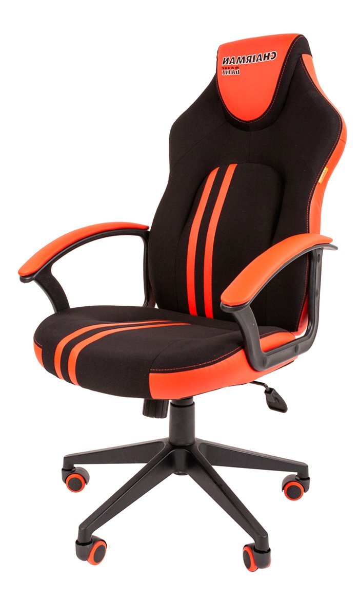 Геймерское кресло CHAIRMAN GAME 26, экокожа/ткань стандарт,  черный/красный