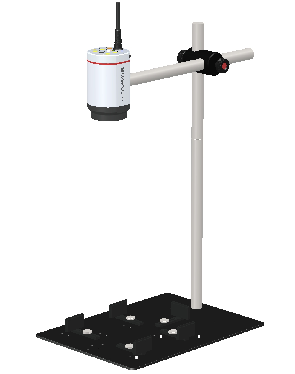 Inspectis HD-060-LWD-LB-E. Штатив настольный, с одной штангой, для микроскопа с РД 500мм, увеличенное основание с держателем плат, ESD