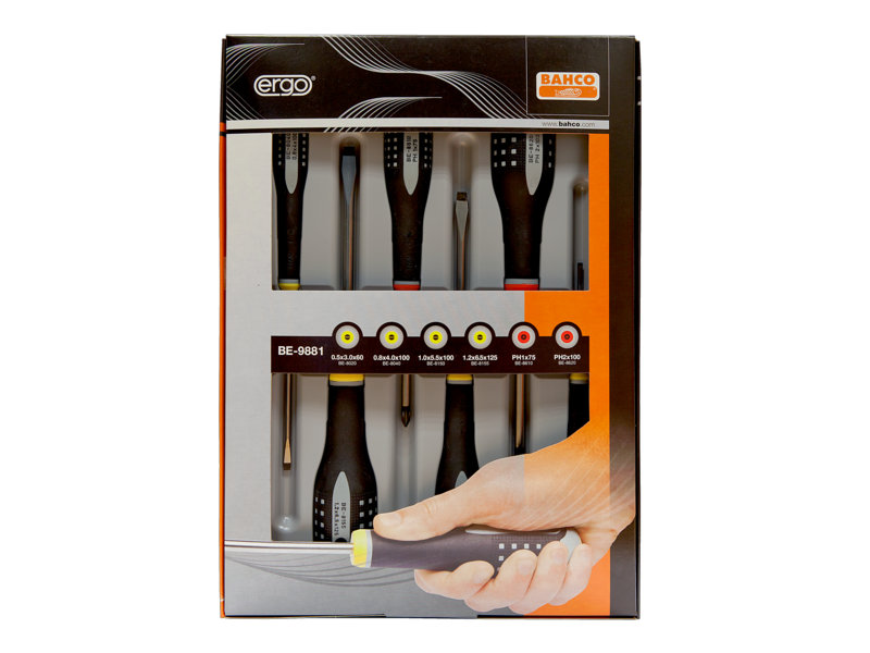 Bahco BE-9881. Набор отверток с рукояткой ERGO™ 6шт