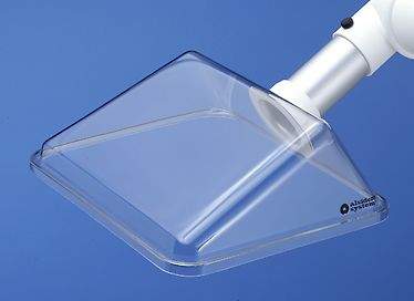 Alsident 1-502422-5. Раструб дымоприемника, короб прозрачный 50-245-220мм белый фланец