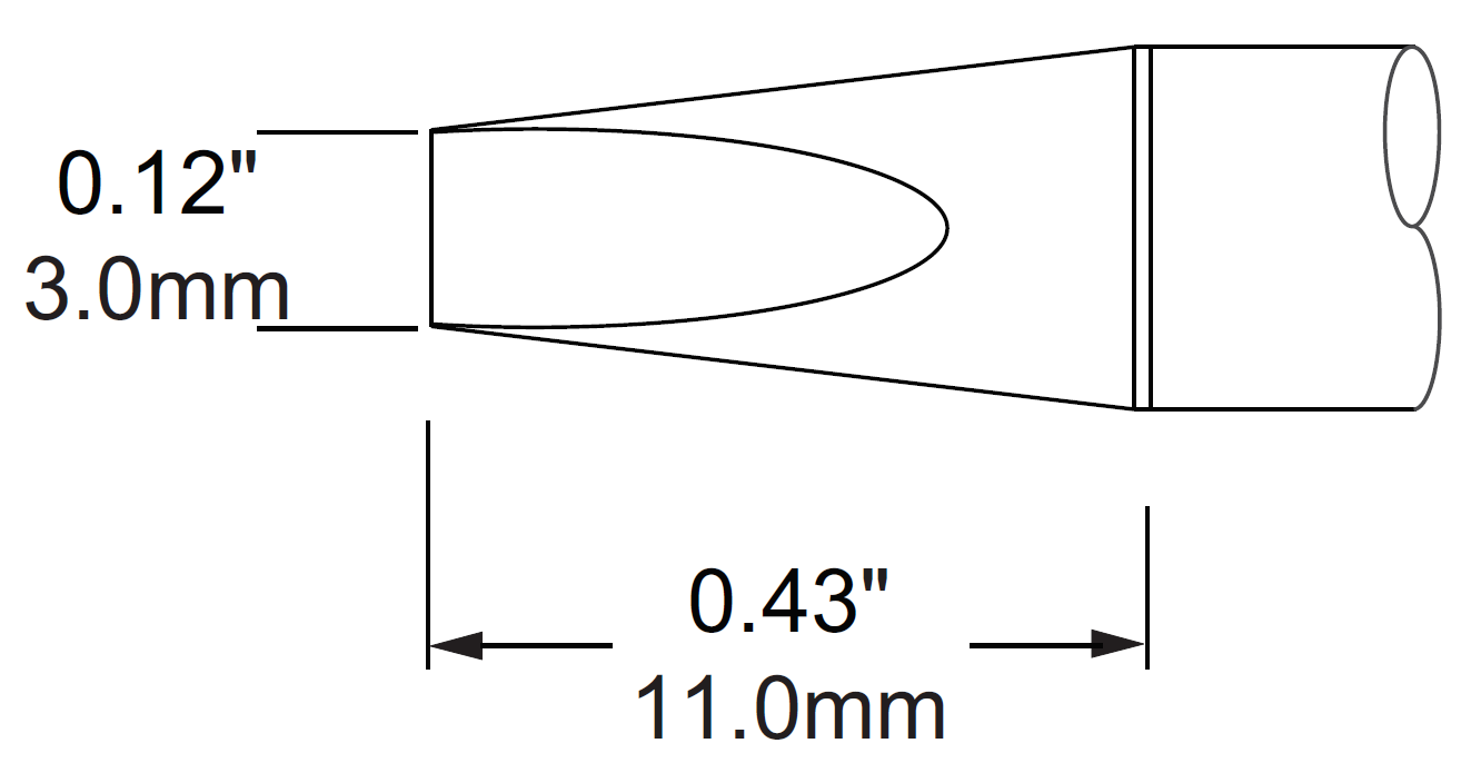 METCAL SCP-CH30. Картридж-наконечник для MFR-H1, клин 3.0х11мм