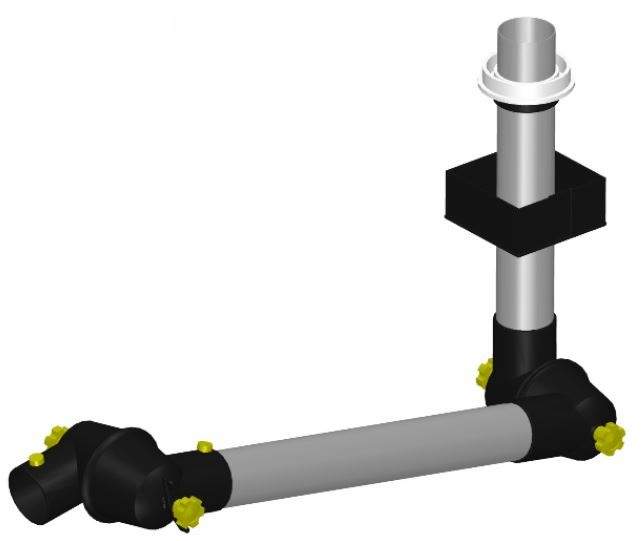 Alsident 50-47-3-6. Дымоприемник 2- секционный 50-350-475мм антистатический потолочный (без раструба)