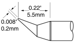 METCAL UFTC-7CNB02. Картридж-наконечник для MX-UF, конус изогнутый, 0.2х5.5мм