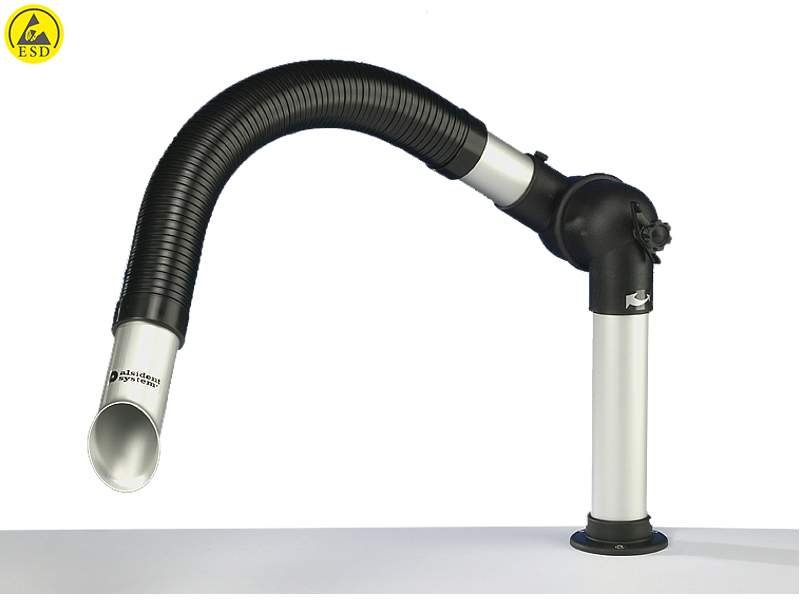 Alsident 50-21-1-23-050. Дымоприемник Alsident 50мм, гибкий 2х секционный, черный, с металлическим раструбом