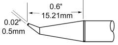 METCAL SCP-DRH05. Картридж-наконечник для MFR-H1, миниволна изогнутый 0.5х15.21мм