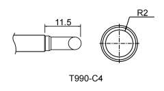 Atten T990-С4. Картридж-наконечник для ST-909, косой срез 4.0 x 11.5 мм