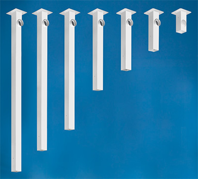 Alsident 2-100-2000-20. Потолочное крепление дымопремника (100x2000мм;подкл. сверху;белый)