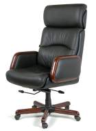 Офисное кресло CHAIRMAN 417, натуральная кожа, черный