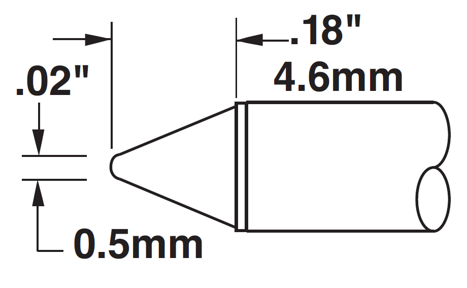 METCAL STTC-011. Картридж-наконечник для MX, конус 0.5х4.6мм