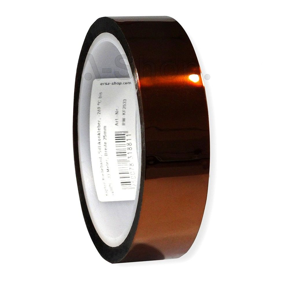 Ersa RW-KF2533. Koptan Polyimid Klebeband, Sillikonkleber, -269 °C bis +400°C, 33 Meter, Breite 25mm