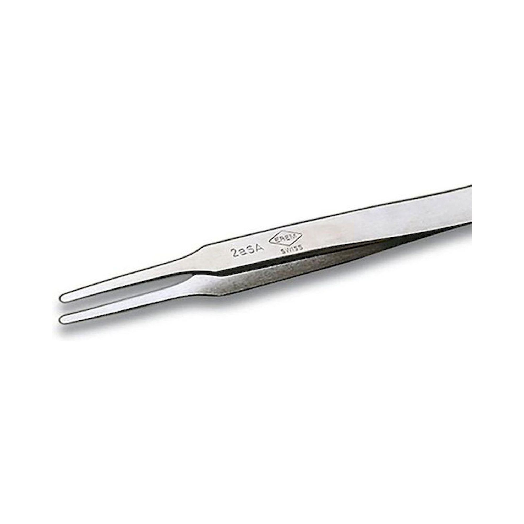 Weller 2ASA. Precision tweezers with flat rounded tips for gripping components. Tip width 2 mm/.078 Inch.