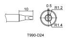 Atten T990-D24. Картридж-наконечник для ST-909, клиновидный 2.4 х 10 мм