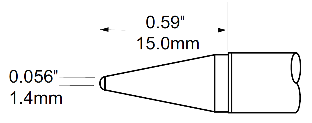METCAL STV-CNL14. Наконечник для PS900, конус удлиненный 1.4х15мм