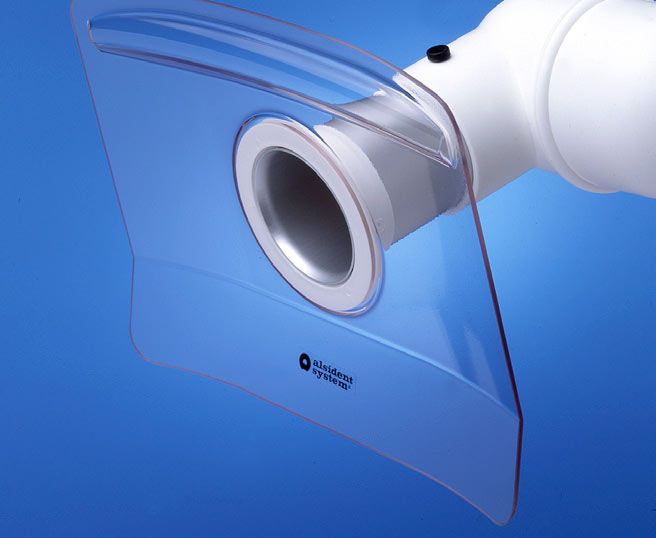 Alsident 1-753324-4. Раструб дымоприемника, экран прозрачный 75-240-330мм (красный фланец)