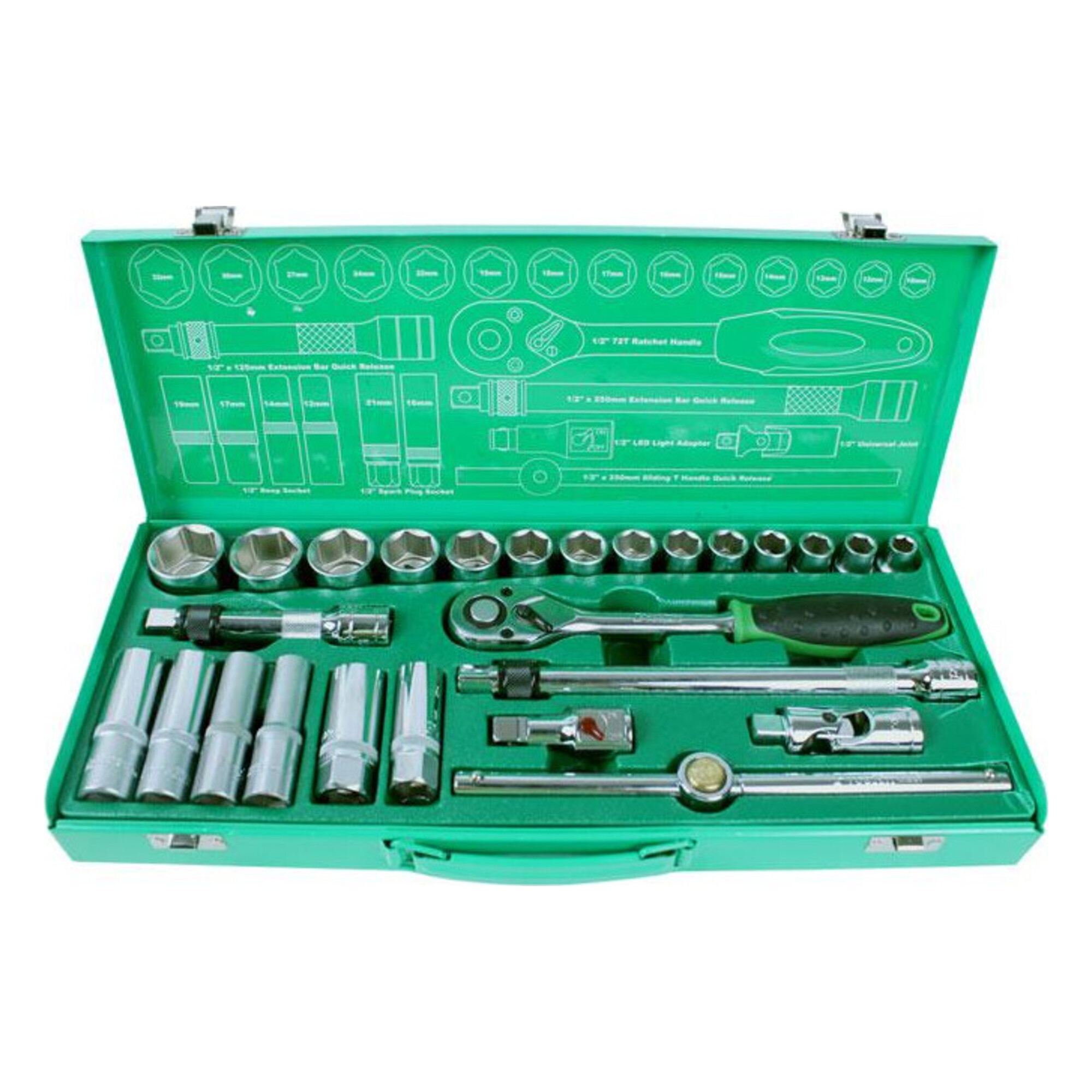 Набор гаечных головок с рукоятками Pro'sKit HW-42601M
