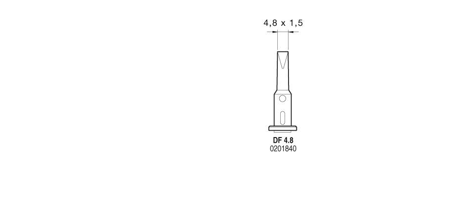 Наконечник JBC DF 4.8 (0201840) для SG1070 (клиновидный 4,8 х 1,5 мм)