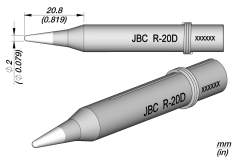 Наконечник JBC R-20D (0650903) для 65ST (конический 2,0 мм)