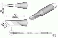 Жало ножевидное 2,5x0,3 мм для прецизионной рукоятки T210 - JBC C210-033