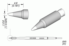 Жало конусное Ø 0,6 мм для прецизионной пайки под микроскопом - JBC C210-036