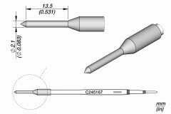 Жало для термопрошивки пластика специальное Ø 2,1 мм C245 - JBC C245-167