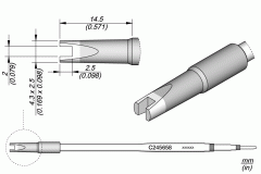 Жало C245 удлинённое на 20 мм для выпайки чипов для T245 - JBC C245-658