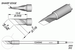 Жало паяльное ножевидное 6 x 0,1 мм для рукоятки T245 - JBC C245-940