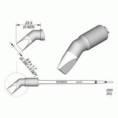 Наконечник JBC C470-018 клиновидный 8,9 х 1,7 мм (изогнутый)