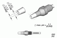 Наконечник Ø3,2 мм / Ø1,3 мм, макс. вывод Ø1,1 мм для вакуумного паяльника DT530 — JBC JBC D530-004