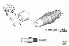 Наконечник Ø4,8 мм / Ø2,4 мм, макс. вывод Ø2,2 мм для вакуумного паяльника DT530 — JBC JBC D530-007