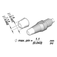 Наконечник для вакуумного паяльника DT530-A, Ø5,0/Ø1,3 мм - JBC D530-009