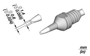Наконечник для вакуумного паяльника DT530-A, Ø1,4/Ø0,6 мм — JBC D530-011