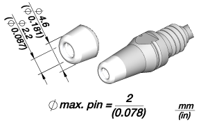 Наконечник для вакуумного паяльника DT530-A, Ø4,6/Ø2,2 мм — JBC D530-018