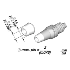 Наконечник для вакуумного паяльника DT530-A, Ø4,6/Ø2,2 мм - JBC D530-018