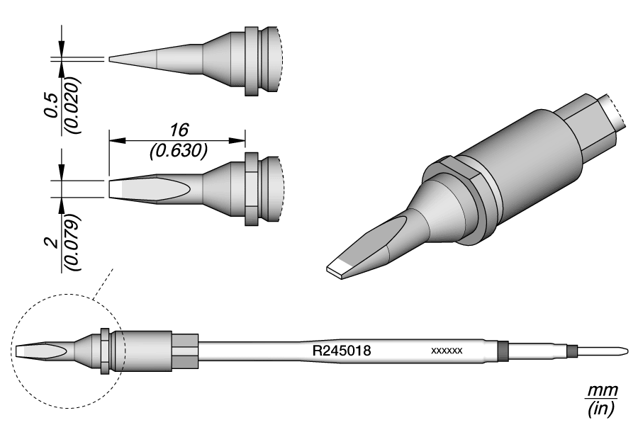 Жало паяльное Twintip 6,2 x 1,8 мм для автоматической пайки - JBC R245-018