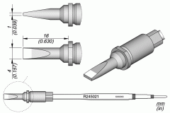 Жало паяльное долотообразное 4 x 1 мм для автоматической пайки - JBC R245-021
