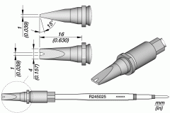 Жало R245 клин с канавкой 4x1 мм со встроенным нагревом - JBC R245-025
