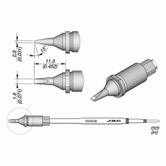 Картридж-наконечник лопатка 1,8 × 0,8 мм для роботизированных систем - JBC R245-036