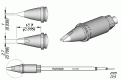 Жало паяльное R470 клиновидное 2,7×1 мм для робота - JBC R470-029