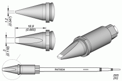 Жало паяльное долотообразное 3 x 1,2 мм для TR470/TRA470 - JBC R470-034