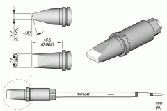 Жало паяльное долотообразное со скосом для TR470/TRA470 - JBC R470-047