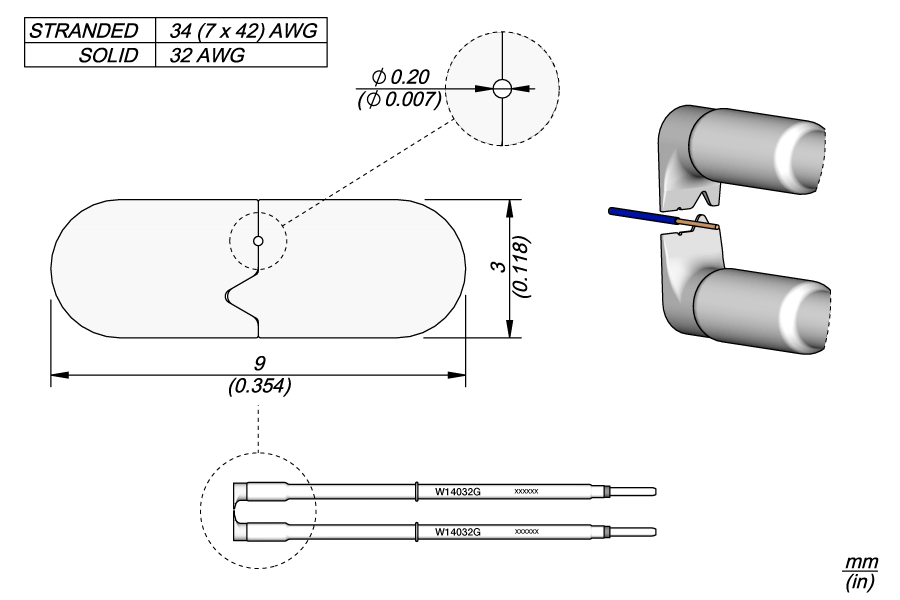 Нож для зачистки 32 AWG для пинцета WS140 - JBC W140-32G