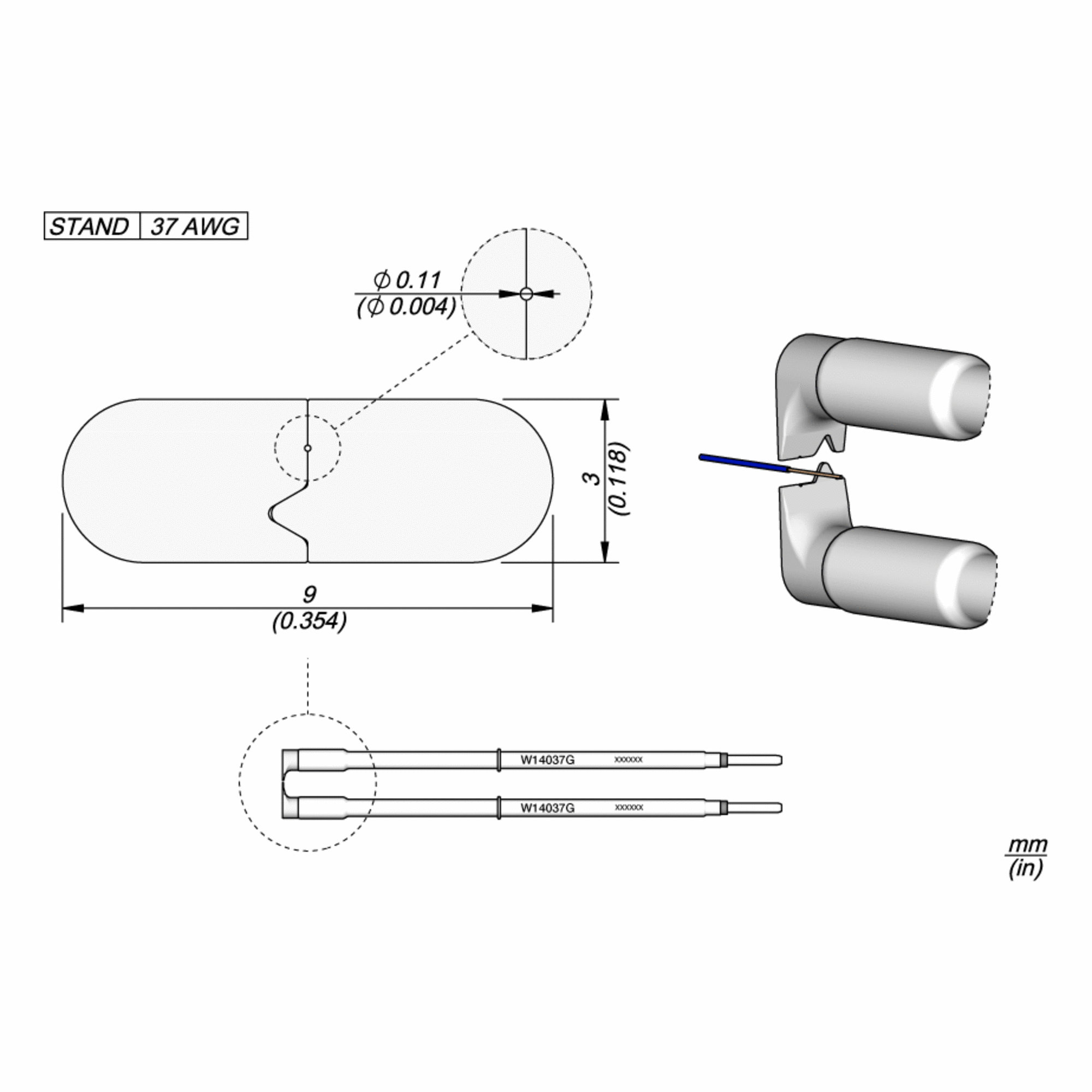 Нож для зачистки 37 AWG для пинцета WS140 - JBC W140-37G