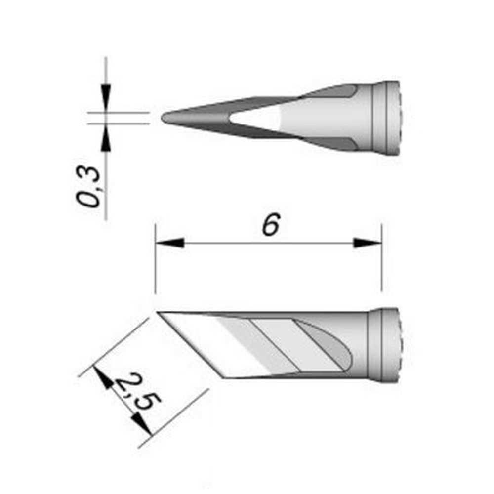 Наконечник JBC C115-112 ножевидный 2,5 х 0,3 мм