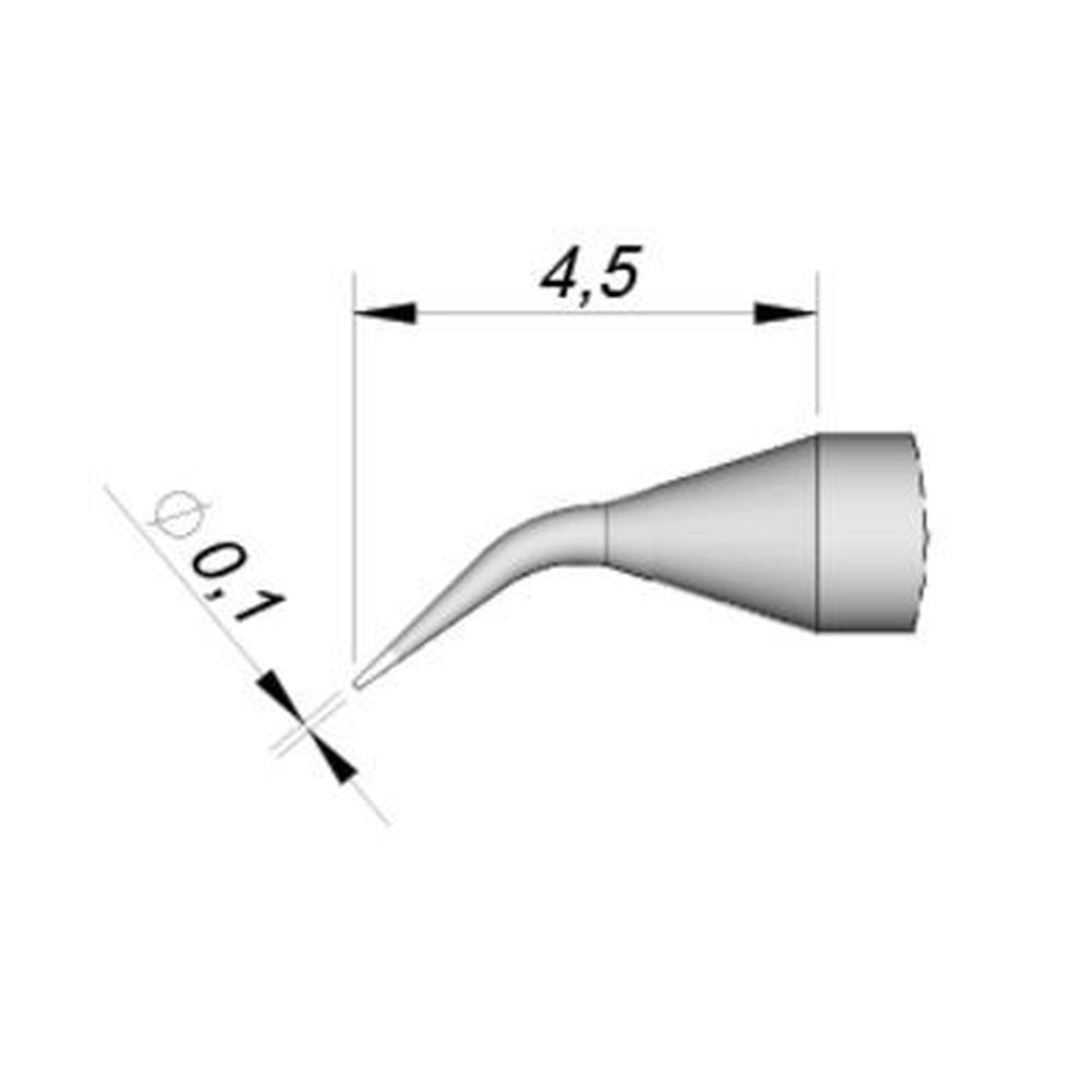 Наконечник JBC C115-124 конический изогнутый 0,1 мм
