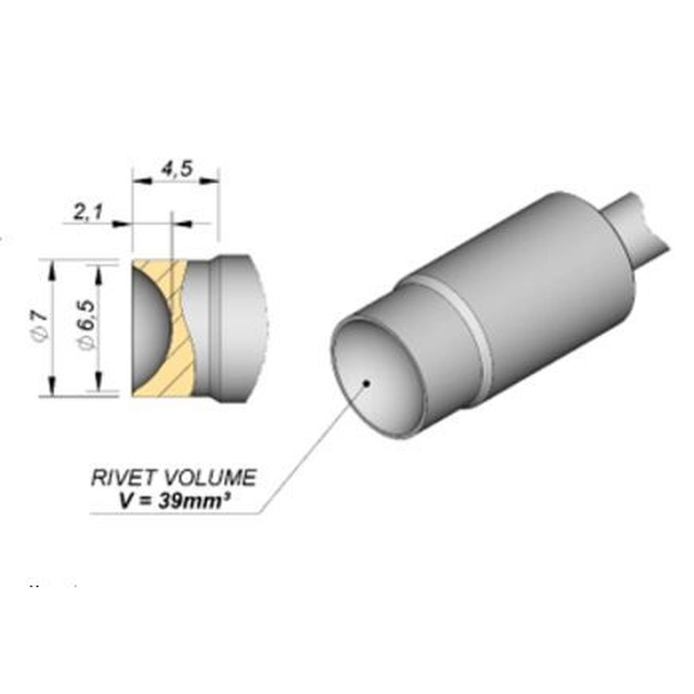 Наконечник JBC C245-054 для пластиковых заклёпок 6,5 мм