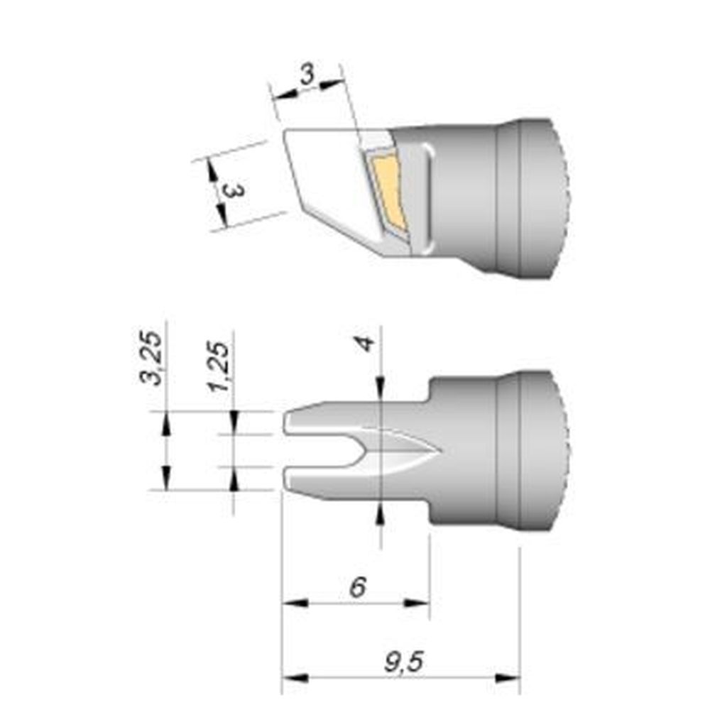 Наконечник JBC C245-751 для пайки выводов по линии 1,25 мм